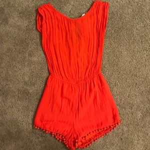 Bright red/orange romper